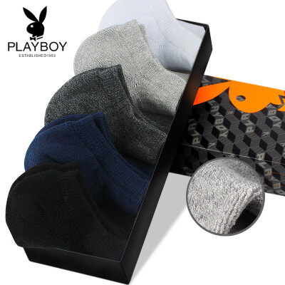 

Playboy Boat Socks Mens Thick Cotton Socks Male 2949-5 Double Pack Color