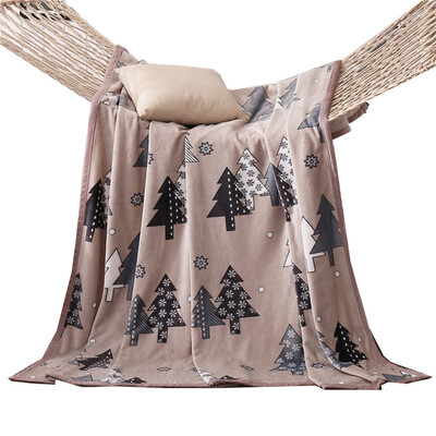 

iDouillet Christmas Snowflake Tree Pattern Super Soft Lightweight Microfiber Plush Fleece Blanket Throw Full Twin Queen King