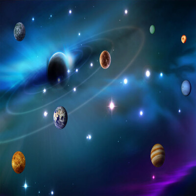 

Custom 3D Ceiling Wallpaper Mural Space Solar System Planet Bedroom Ceiling Background Wall Living Room Wall Paper Wall Painting