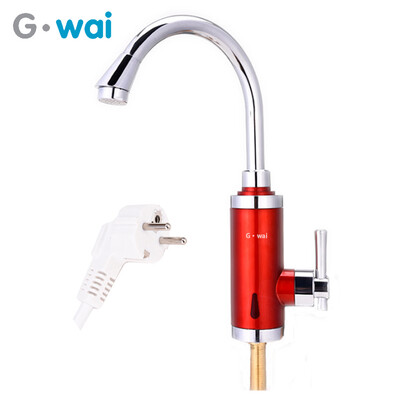 

GWAI 3 Second Instant Water Heater One Handle With LCD Temperature Display Instant Hot Water Faucet Down Inlet Pipe DRS-X30F2