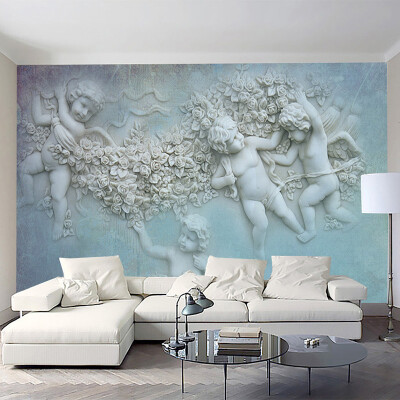 

Personalized Customization European Style 3D Stereo Relief Angel Photo Mural Wallpaper Hotel Living Room Backdrop Wall Paintings