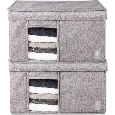 

box wooden handle medium 25L two loaded ya gray folding hundred-nine box clothing storage box