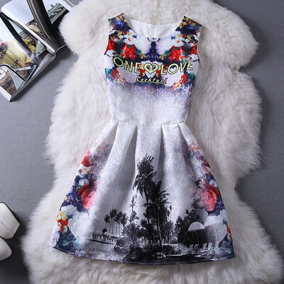 

CANIS@Fashion Printed Women's Sleeveless Bodycon "One Love" Dress