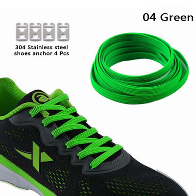 

JUP 8 Pairs Lazy Not Tie Shoelaces Metal Fashion Simple Without Laces Fluorescent Green without Closure on Flat Soles Lacing