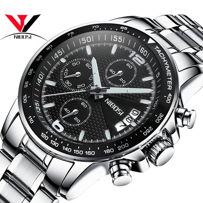 

Top New NIBOSI Luxury Famous Brand Watches Men High Quality Sports Watches Military Army Quartz Wristwatches Full Steel Relogios