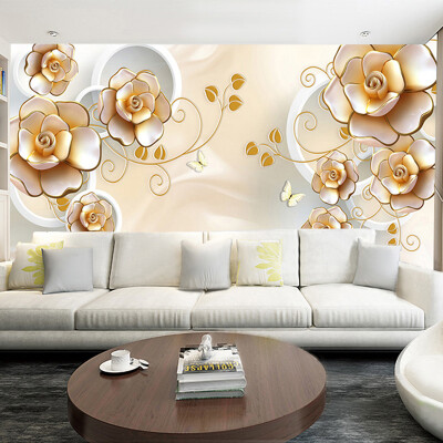 

Custom Mural Wallpaper 3D Stereo Relief Flowers Photo Wall Murals Living Room TV Backdrop Home Decor Papel De Parede 3D Paisagem