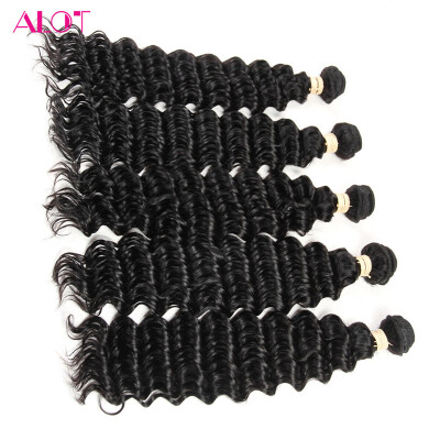 

Alot Hair Peruvian Deep Wave 4 Bundles 100% Remy Human Hair Extension Weave Natural Color Free Shipping