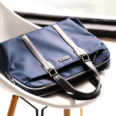 

POLO Mens Fashion Oxford Cloth Briefcase Casual High Capacity Mens Handbag 041603 Blue