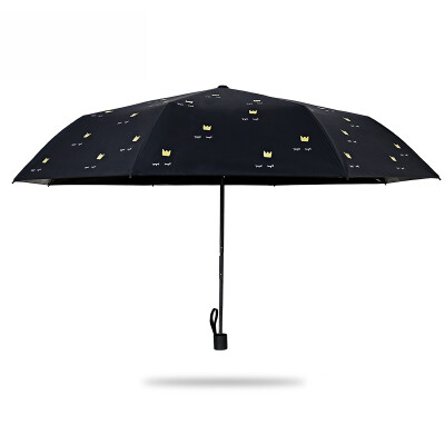 

Cmon Crown Eyelash Parasol Sun umbrella Black plastic Sun umbrella Small black umbrella Folding Umbrella Female UV protection black