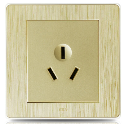 

Sidon (CDN) DJ-SB three-hole wall switch air conditioning socket 16A three 3D brushed gold sharp series