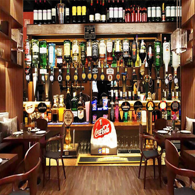 

Personality customization Restaurant Clubs KTV Bar Decor Wallpaper 3D Wine Bottle Photo Murals European Style Vintage Wallpaper