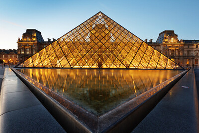 

Custom photo wallpaper European style building Le Louvre Museum night view street living room large mural wallpaper