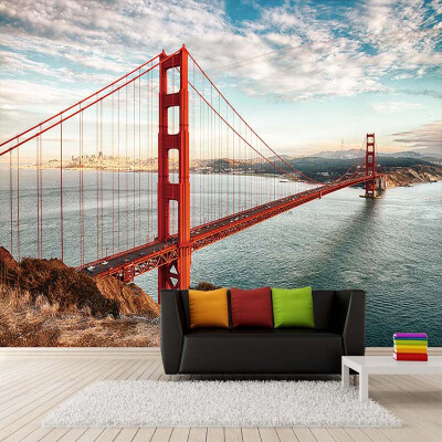 

Custom 3D Wallpaper Walls Big Bridge Sea Landscape Photography Photo Mural Wallpaper For Living Room Study Bedroom Decoration