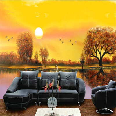 

Custom Any Size 3D Photo Wallpaper Pastoral Landscape Painting Wall Decorations Living Room Sofa Bedroom 3D Wall Mural Wallpaper