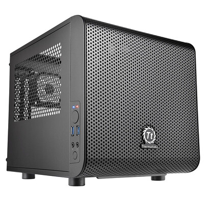 

Tt (Thermaltake) основной V1 черной мини-шасси (отслоение панель тепла / сторона линзы / стандартный вентилятор 20 см / бис У3 / водяное охлаждением поддержки // поддерживают длинные графики)