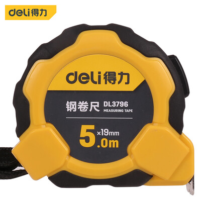 

Deli deli 5 m rubberized self-locking steel tape measure box scale telescopic ruler meter metric 5m19mm DL3796