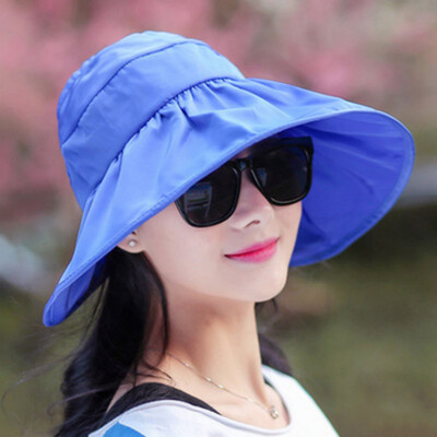

plain summer women hat sports polyester quick dry womens beach hat female girl visor cap round panama chapeau femme