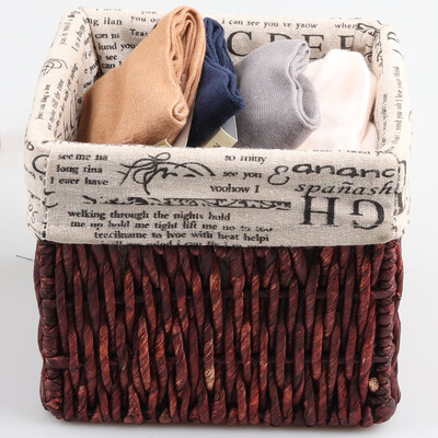 

Youjialiangpin corn skin steel frame rope storage storage basket handmade rattan storage basket creative straw multi-purpose storage box rectangular deep coffee