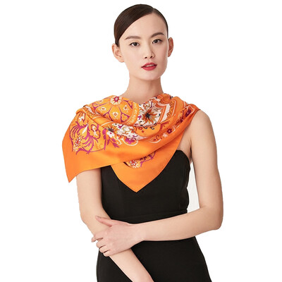

Womens 100 Mulberry Silk Scarf For Gift Square Scarf 055