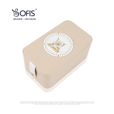 

SOFIS multi-layer jewelry box watch box multi-function jewelry box jewelry box European original simple jewelry box princess with mirror beige