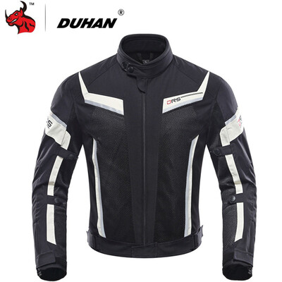 

DUHAN Motorcycle Jacket Summer Mesh Moto Racing Jacket Motorcycle Protective Clothing Blouson Moto Black And Gray