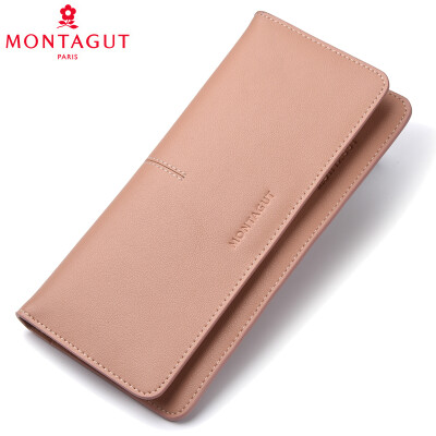 

Montagut female wallet 20 long wallet sweet lady leather ladies wallet buckle clutch R2522019011 black