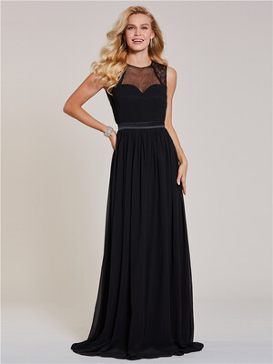 

CAZDZY Scoop Neck Backless A Line Evening Dress