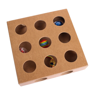 

ELITELWT-0701 Pet supplies interactive puzzle cat toy wholesale wooden nine hole treasure hunting exercise intelligence inside the ball