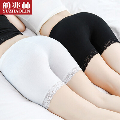 

Yu Zhaolin Ms Security Pants Anti-light Medium Waist Black&White 3 Colors Modal Underwear Lace Comfort Leggings
