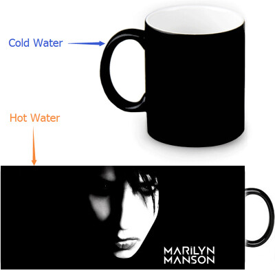 

Marilyn Manson 350ml/12oz Heat Reveal Mug Color Change Coffee Cup Sensitive Morphing Mugs Magic Mug Milk Tea Cups