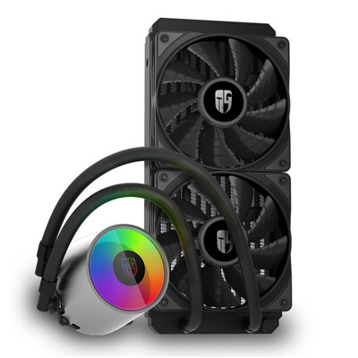 

Kyushu Fengshen DEEPCOOL Fortress 240 CPU water cooling radiator integrated intelligent temperature control RGB full platform 24CM cold row support TR4 eat chicken weapon