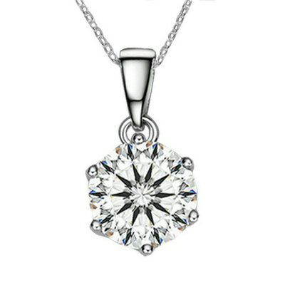 

Yoursfs® 18K Белое золото покрыло 1CT Simulated Diamond Pandent заявление ожерелье Использование австрийских кристалл моды ювелирные изделия