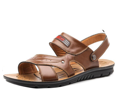 

Men Summer Leather Sandals Casual Slingback Beach Shoes Slipper Mules