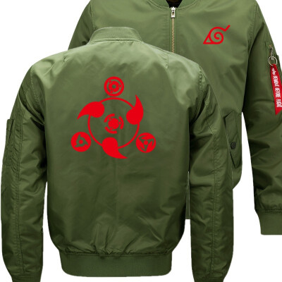 

NARUTO Akatsuki Bomber Flight Flying Jacket Winter thicken Warm Zipper Men Jackets Anime Mens Casual Coat