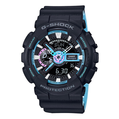 

CASIO watch G-SHOCK Kings Blue Mens Shockproof Waterproof Sports Watch Quartz Watch GA-110PC-1A