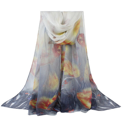 

STORY Of SHANGHAI Silk Scarf Ladies FallWinter Casual Shawl Scarf Moonlight Night