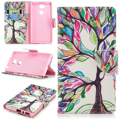 

BEFOSPEY Painting PU LeatherSoft TPU Card Slot Stand Wallet Case For Sony Xperia L255"2018