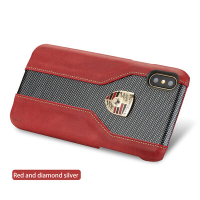

LANGSIDI натуральный кожаный чехол для iPhone X Высокое качество Diamond Texture Car Logo Back Cover