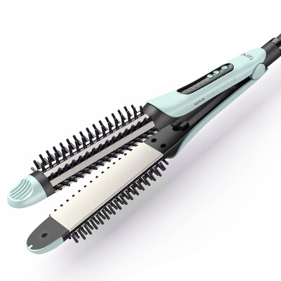 

Lena Hair sticks Scroll Straight Dual Comb teeth Anti-hair Straightener Splint Plant Protein Does not hurt Hair curlers Air Liu Haikou Deduction Bobo head 419B Green