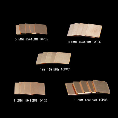 

50PCS/Set 15mm x 15mm Thermal Conductive Pads Copper Mat for PC Repair GPU GBA CPU CHIP Memory IC