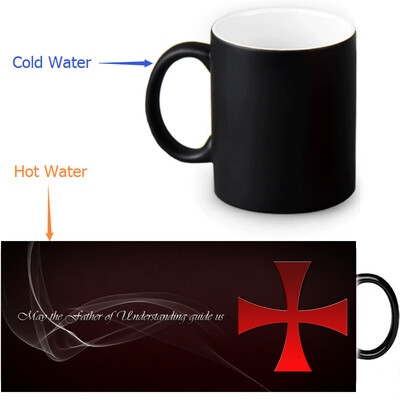 

The Knights Templar 350ml/12oz Heat Reveal Mug Color Change Coffee Cup Sensitive Morphing Mugs Magic Mug Milk Tea Cups