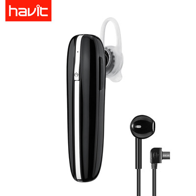 

Havit Bluetooth Headset Upgrade Level 7 Waterproof Dual Noise Reduction HD Call with Pair Headset Wireless Bluetooth Sports Business Ухо держатель для наушников Pearl White