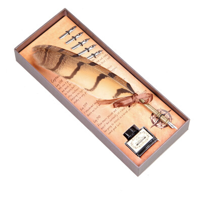 

Special Owl Feather Pen Antique Writing Dip Calligraphy Natural Quill Pen Gift with Box