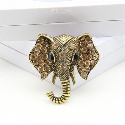 

Big Size Retro Elephant Brooch Fashion Cute Elephant Buckle Brooches Rhinestone Shawl And Badges For Men Women Indian Jewelry