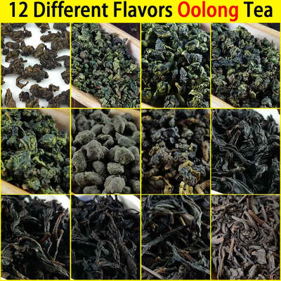 

12 Different Flavors Oolong Teas include Milk Oolong Tieguanyin Ginseng Oolong Dahongpao Dancong Fried Tea 93g in Total prem