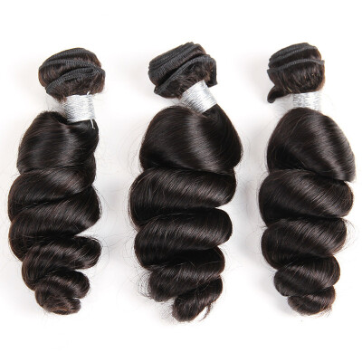 

T-top Hair Loose Wave Bouncy Hair Bundles 100 Virgin Human Hair Weave Natural Black Color High Quality Hair Extension 3 Pieces