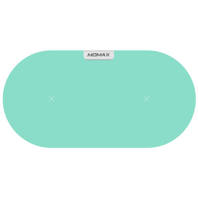 

MOMAX Apple Dual Charger Wireless Fast Charger Dual Phone Qi Wireless Charging Holder for iPhoneXSMaxXR8Plus&other lake blue