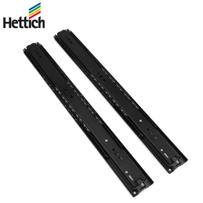 

Hettich Hettich KA5632cc-018-B Drawer Track Damping Buffer Slides Closet Cabinet Three Section Track Rail Chute Mute Thicken 18 Inch Black One Pair 2