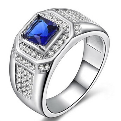 

16CT Size 8 To 15 Jewelry RubyTopazSapphireGarnet Zircon stones 10KT Mans Gold Plated Ring Wedding Gift