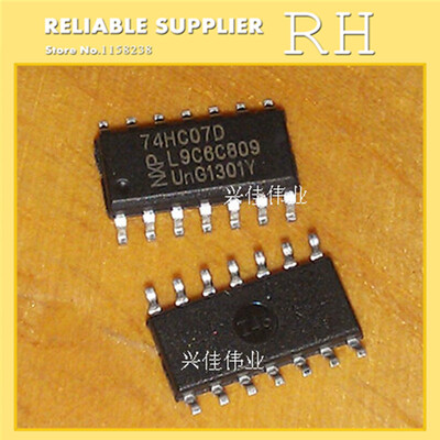 

100PCSLOT 74HC07D SN74HC07DR SOP14 6 open collector inverter drive